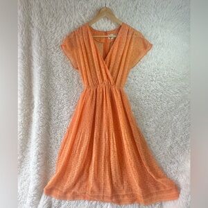 Summer orange midi dress